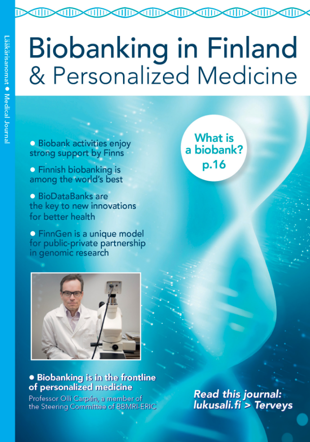 Biobanking in Finland & Personalized Medicine-lehden kansi.