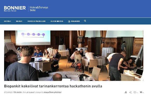 Hoivajaterveys.fi -sivun etusivu.