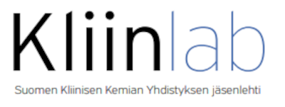 Kliinlab - Suomen Kliinisen kemian yhdistyksen jäsenlehden logo.