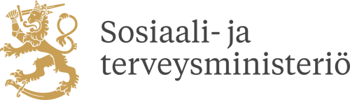Sosiaali- ja terveysministeriön logo.