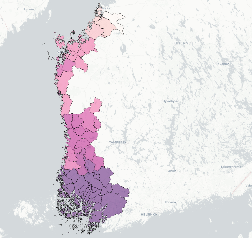 Klikkaamalla tätä karttakuvaa avautuu interaktiivinen suostumuskartta.